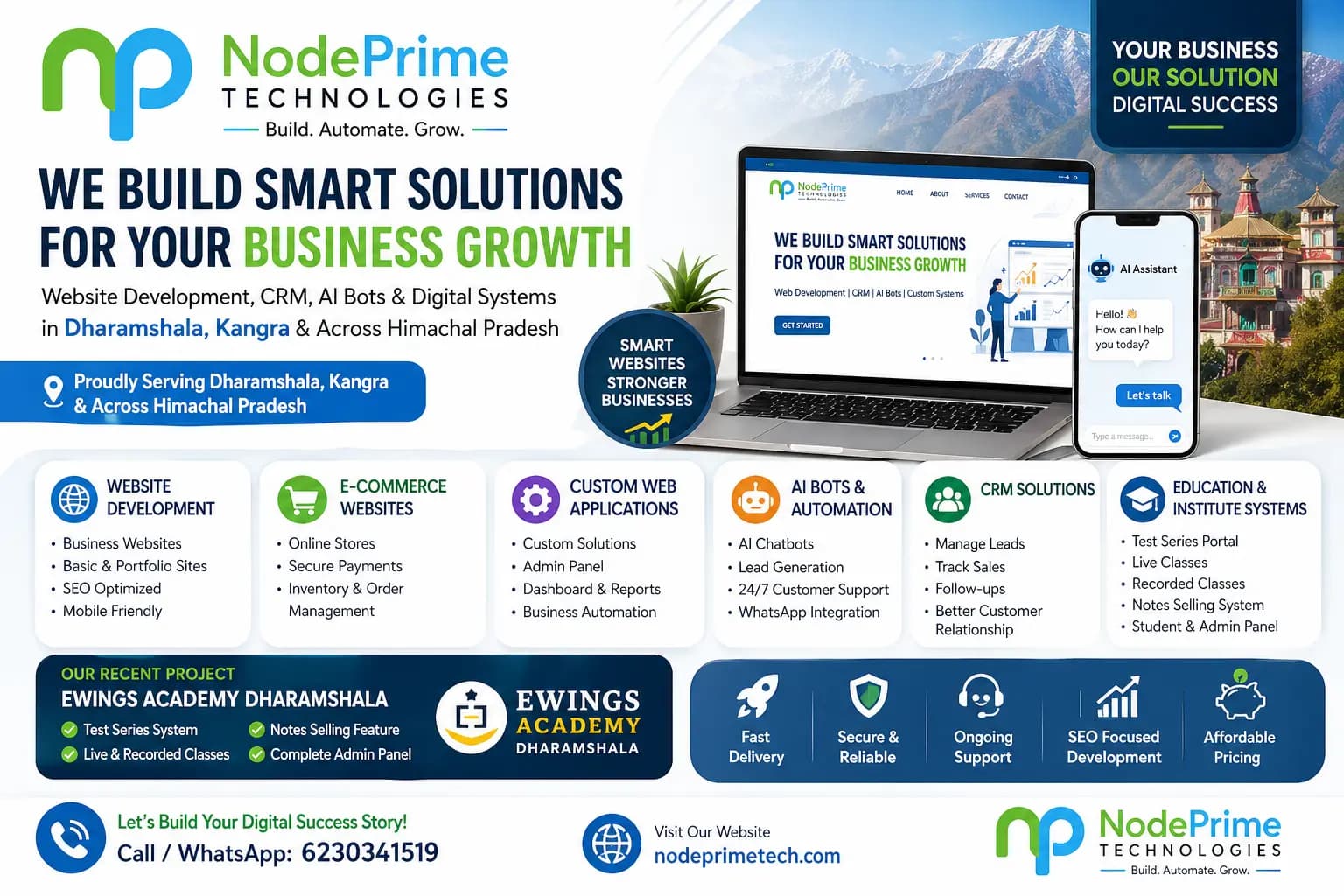 🚀 Website Development, CRM & AI Solutions in Dharamshala – NodePrime Technologies