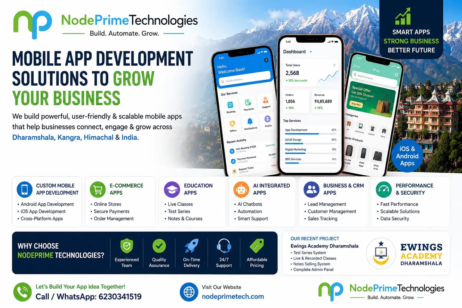 ๐ Mobile App Development in Dharamshala โ Grow Your Business Faster with NodePrime Technologies